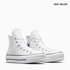 Leather Platform Converse in size 8